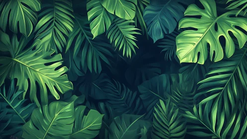 Lush jungle leaves create a calm, welcoming green hideaway