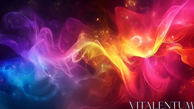 Multicolor luminous wisps forming abstract flowing spectrum.