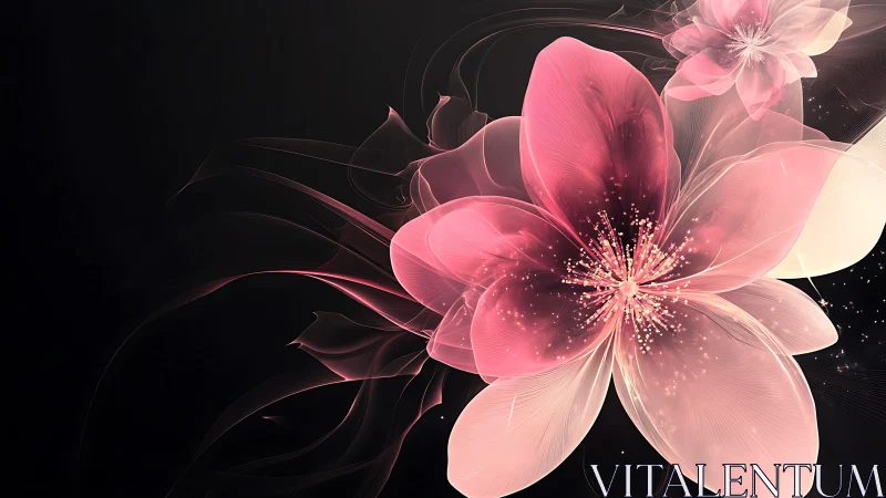 Luminous Pink Blossoms Dancing in Graceful Elegance.