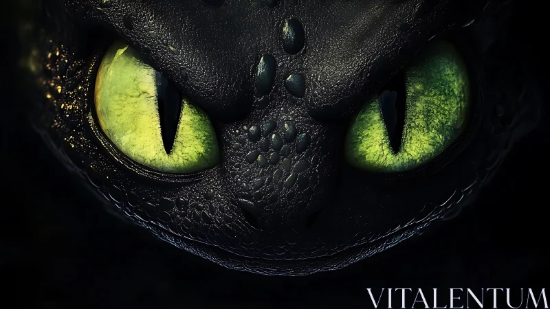 Macro dragon visage renders luminous reptilian gaze in detail