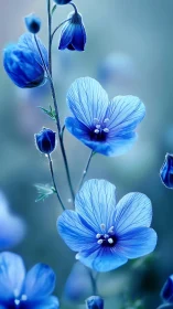 Blue flowering plant with drooping buds and open petals