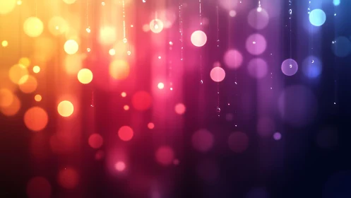 Vibrant bokeh light background with glowing drops, abstract style.