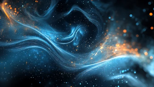 Stellar energy streams twist through luminous cosmic void