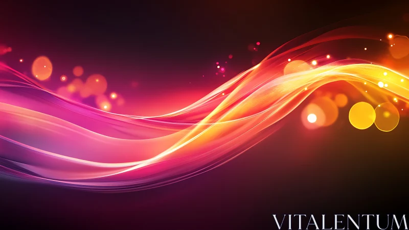 Glowing pink and gold light waves dancing across night sky.