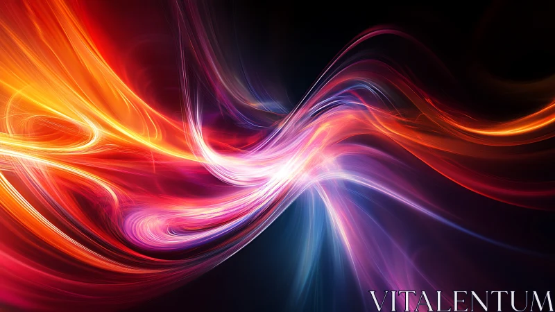 Vibrant energy ribbons twist through deep cosmic darkness