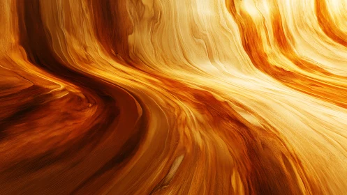 Golden sandstone river abstraction with fluid carved lines.