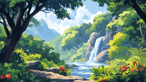 Lush Canyon Sanctuary: Where Waterfalls Paint Dreams Into Reality