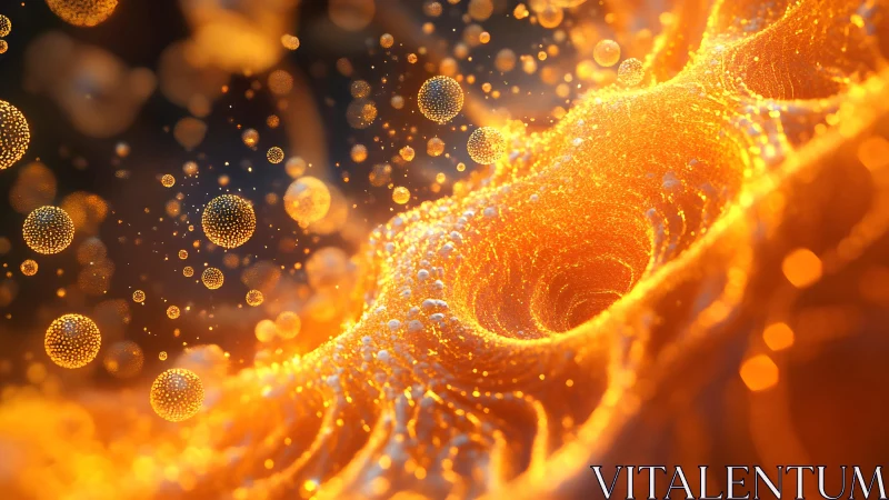 Abstract glowing orange particles swirling in dynamic vortex art.
