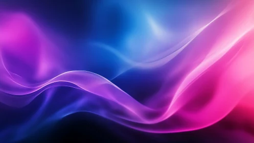 Neon color waves flow across a dreamy futuristic gradient sky