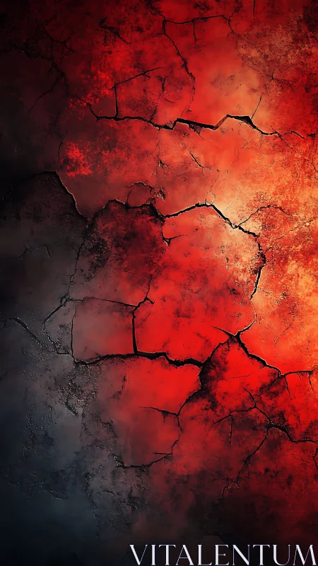 Cracked molten surface texture with glowing red fractures.