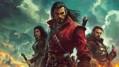 Defiant fantasy heroes stand united against rising chaos.