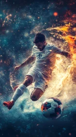 Fiery soccer hero swings into a powerful cosmic kick tonight