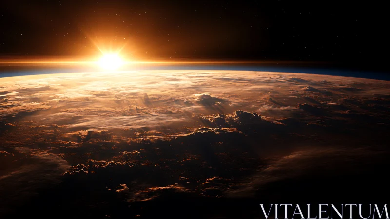 Orbital sunrise illuminates Earth’s cloudscape with radiant flare