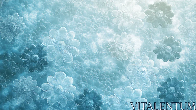 Layered Translucent Floral Composition with Atmospheric Depth.