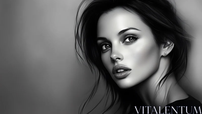 Monochrome digital portrait with high-contrast facial modeling.