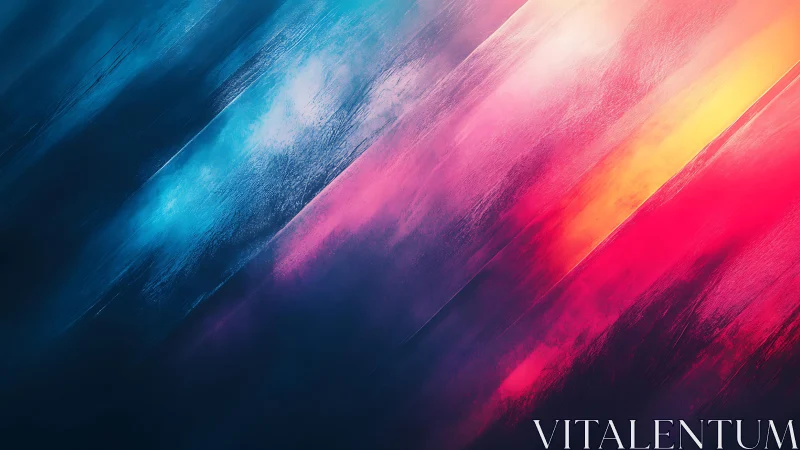 Vibrant Abstract Diagonal Streaks in Blue, Pink, and Yellow Gradient.