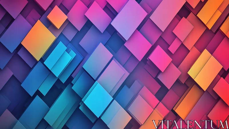 Layered neon rectangles form a vivid geometric gradient field