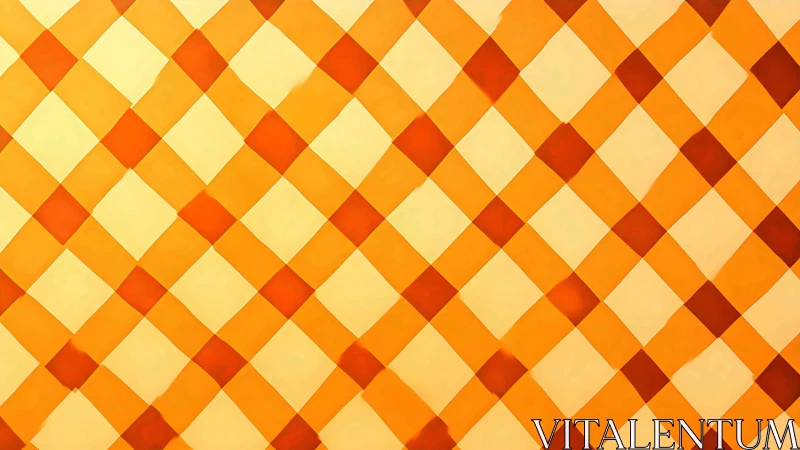 Geometric orange diamond grid pattern on warm background.