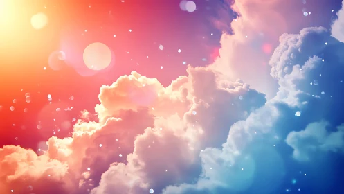 Digital painting of prismatic clouds with ethereal lightplay.