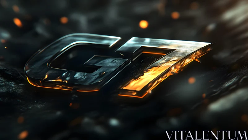 Metallic G7 Logo with Fiery Highlights in Dramatic 3D Style.