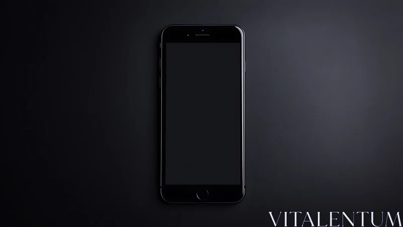 Smartphone with Blank Screen on Dark Background.