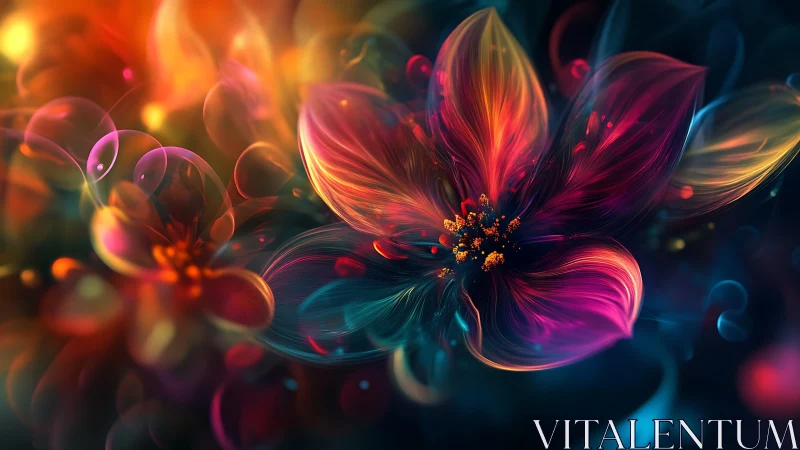 Spectral macro-floral vortex with luminous chromatic turbulence.