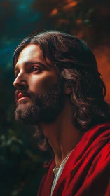 Soft lamplight crowns a contemplative robed figure at dusk