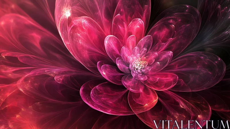 Vibrant digital bloom with layered pink luminous petals.