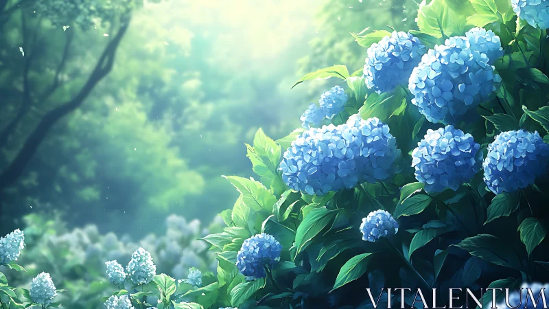 Morning hydrangea choir humming beneath forest daydreams.