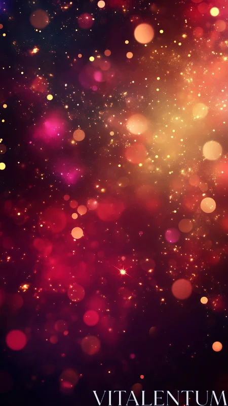 Nebula confetti drifts across a midnight champagne sky.