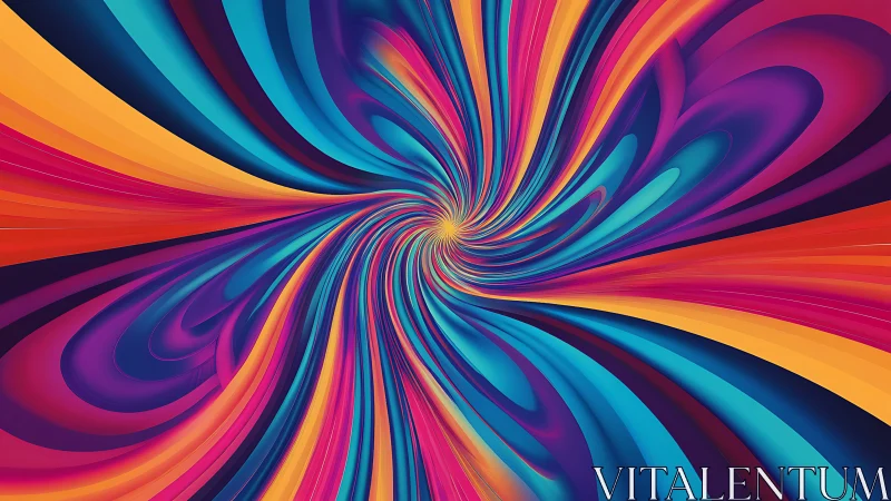 Spiraling rainbow currents swirling into a playful vortex.