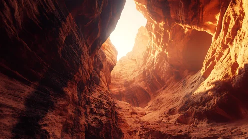 Sunlit sandstone canyon inviting quiet desert daydreams.
