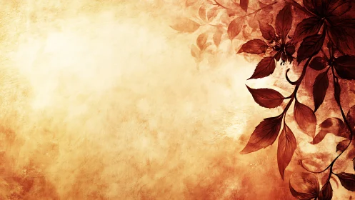 Floral silhouette on textured warm gradient background.