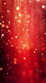 Golden sparks drifting through a cozy crimson glow.