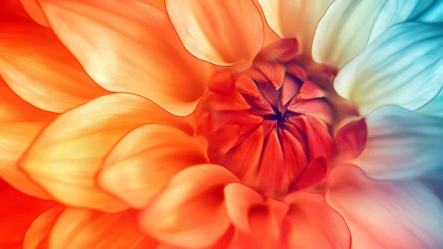 Radiant dahlia macro blooms in fiery gradient light