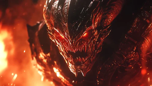 Inferno Maw Warlord glaring from a molten nightmare sky.