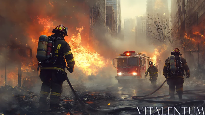 Urban Firefighting Operation in Dense Smoke and Flames.