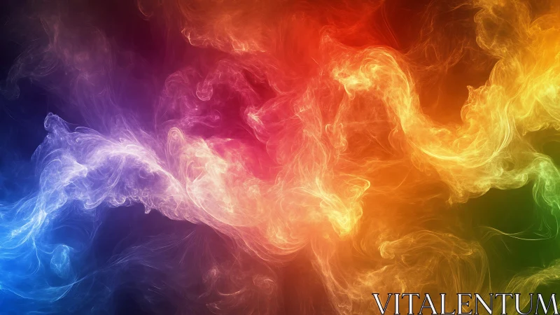 Chromatic nebulae of swirling vapor in radiant spectrum.