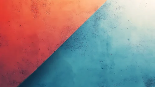 Diagonal daylight slices between blazing coral and cool teal