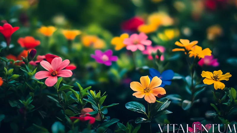 Vibrant Blooms Create Garden Magic in Soft Focus