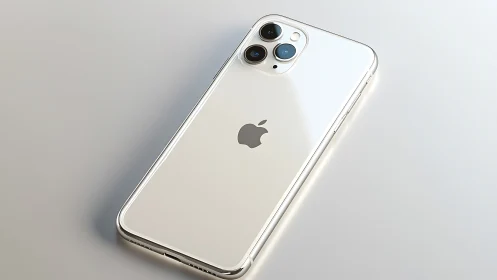 iPhone 11 Pro silver smartphone displayed on neutral surface