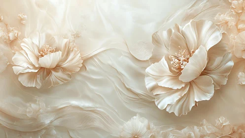 Cream and Beige Floral Design with Layered Peonies.