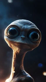 Hyperreal alien portrait uses cinematic lighting and shallow depth