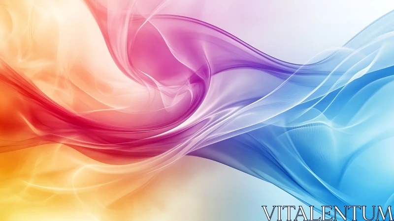 Color gradient wave abstraction in smooth digital lines.