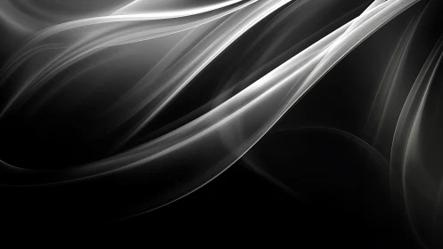 Monochrome light waves sweep across a deep black void.