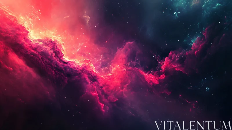 Soft cosmic tides of pink nebula light unfolding gently.