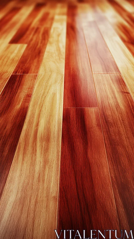 Warm wooden floor glows gently with rich natural grain