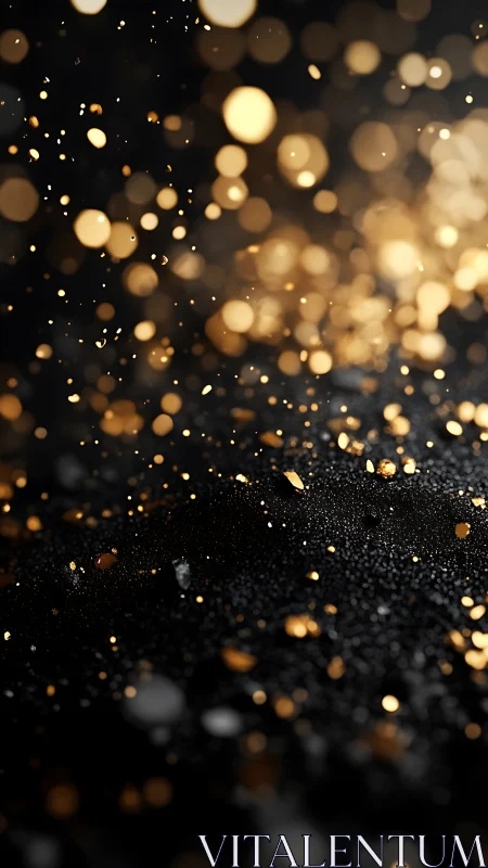 Golden sparkles drift gently across a deep velvet night sky