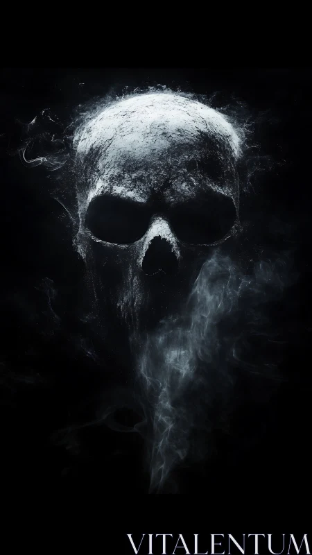 Smoke-born skull drifting through midnight oblivion.