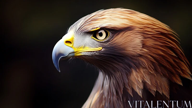 Majestic golden eagle portrait in hyper-realistic digital art style.